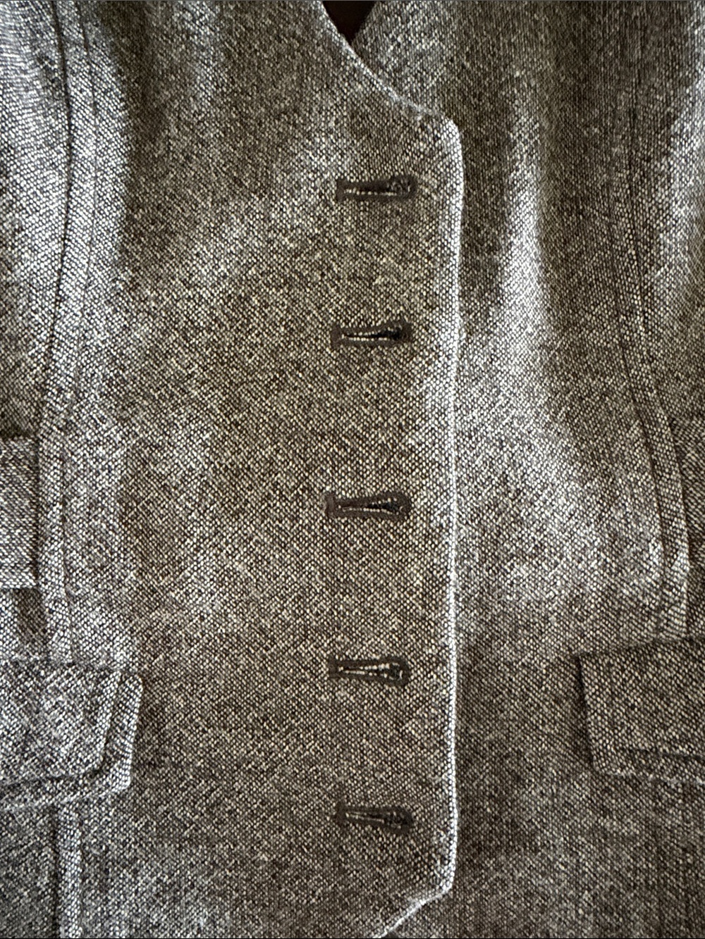 RW&CO. Women's Brown Tweed Vest with Button Front size XS - Picture 16 of 16